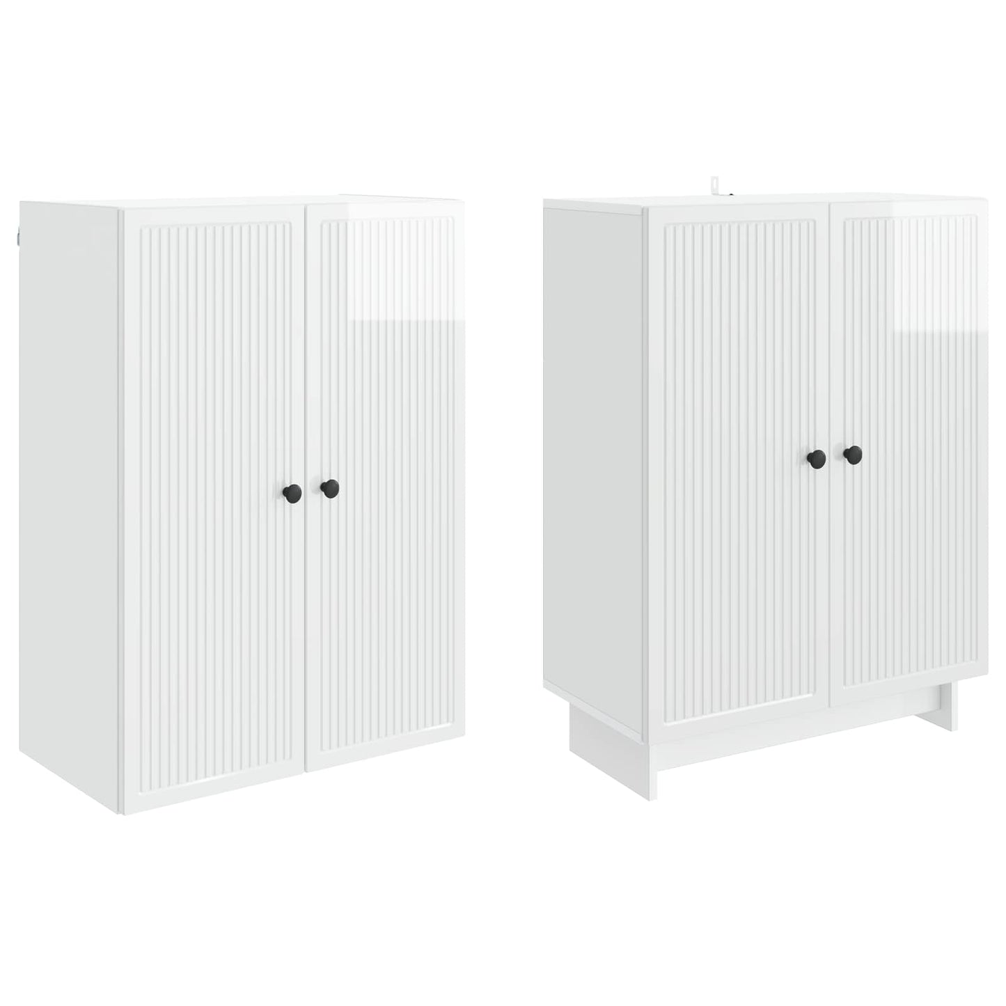 Cabinet Set 2 pcs High Gloss White 66 x 34.5 x 90 cm