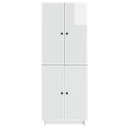 Cabinet Set 2 pcs High Gloss White 66 x 34.5 x 90 cm