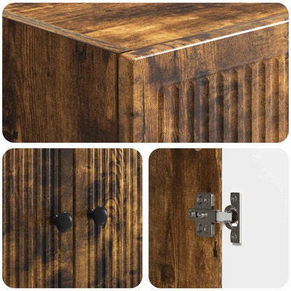 Cabinet Set 2 pcs Smoked Oak Engineered Wood