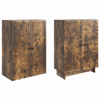 Cabinet Set 2 pcs Smoked Oak Engineered Wood