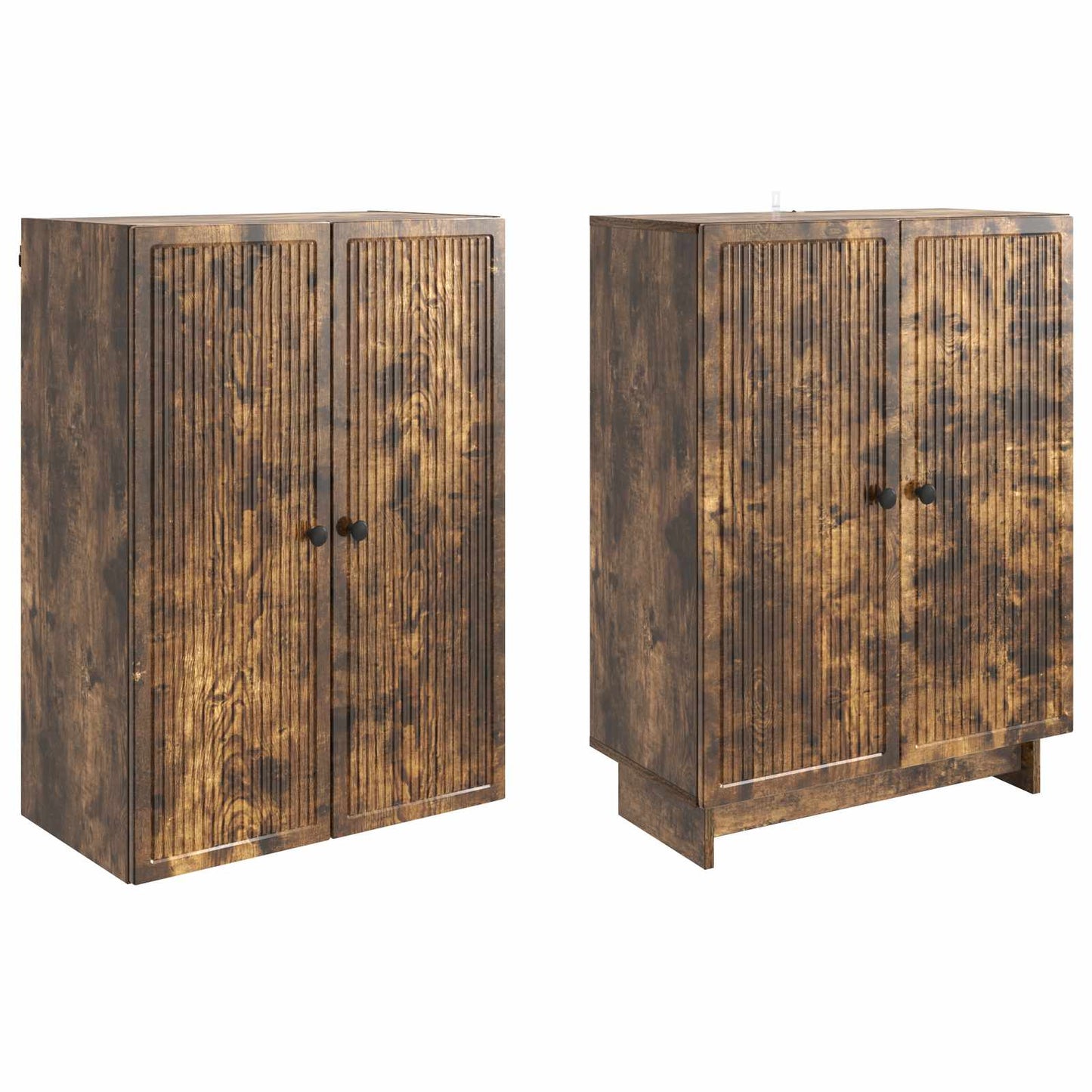 Cabinet Set 2 pcs Smoked Oak 66 x 34.5 x 90 cm Engineered Wood