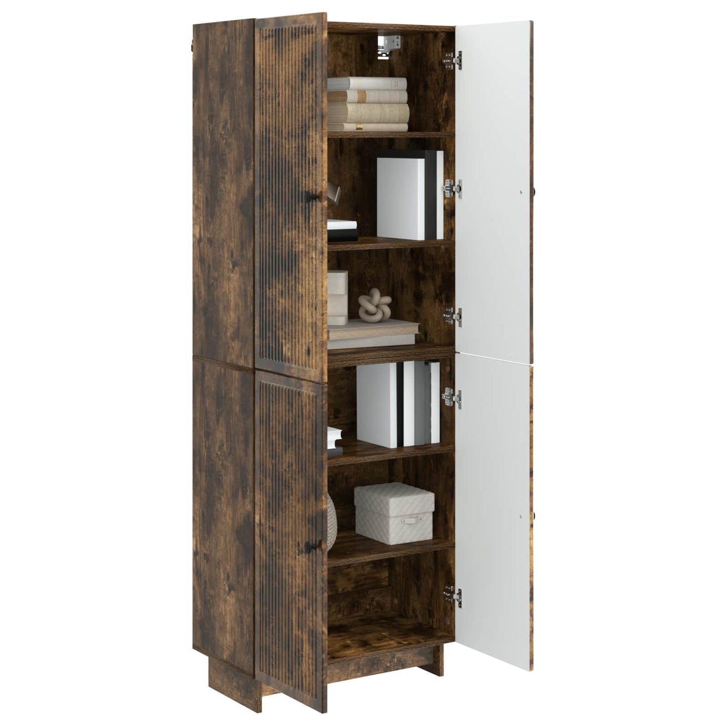 Cabinet Set 2 pcs Smoked Oak Engineered Wood