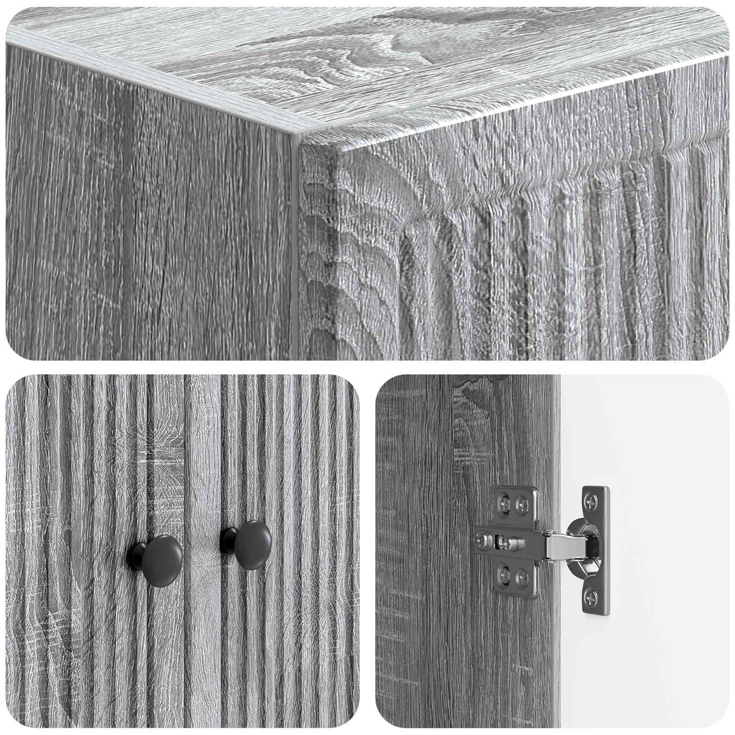 Cabinet Set 2 pcs Grey Sonoma 66 x 34.5 x 90 cm Engineered Wood