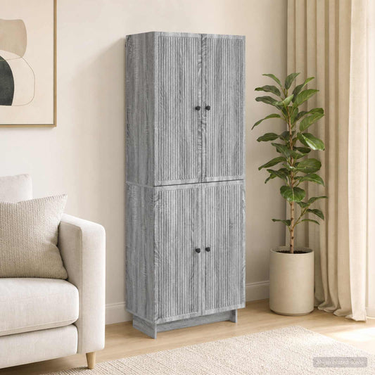 Cabinet Set 2 pcs Grey Sonoma 66 x 34.5 x 90 cm Engineered Wood