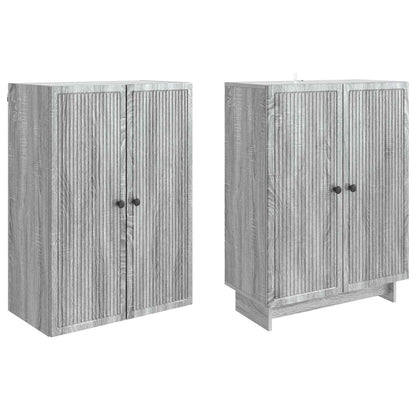 Cabinet Set 2 pcs Grey Sonoma 66 x 34.5 x 90 cm Engineered Wood