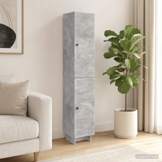 Cabinet Set 2 pcs Concrete Grey 34.5 x 33 x 90 cm