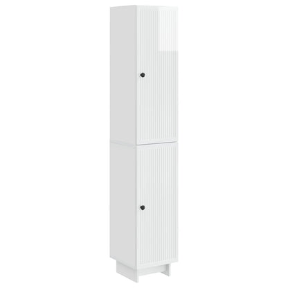 Cabinet Set 2 pcs High Gloss White 34.5 x 33 x 90 cm