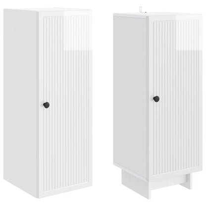 Cabinet Set 2 pcs High Gloss White 34.5 x 33 x 90 cm