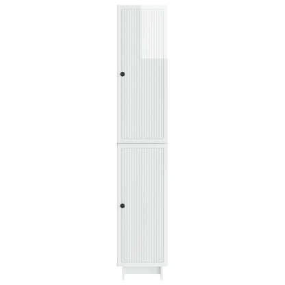Cabinet Set 2 pcs High Gloss White 34.5 x 33 x 90 cm