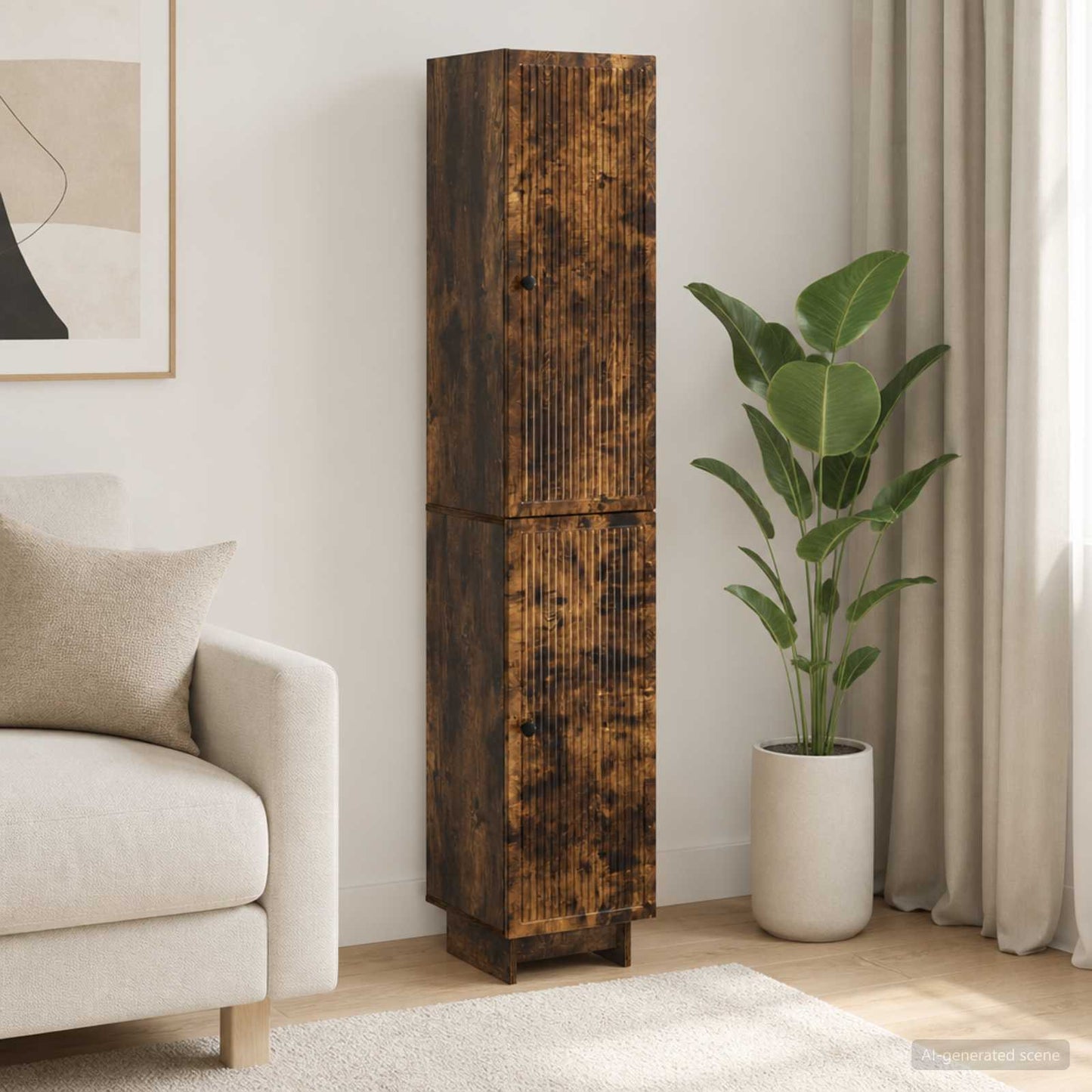 Cabinet Set 2 pcs Smoked Oak 34.5 x 33 x 90 cm Engineered Wood