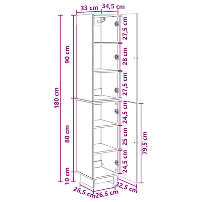 Cabinet Set 2 pcs Smoked Oak 34.5 x 33 x 90 cm Engineered Wood