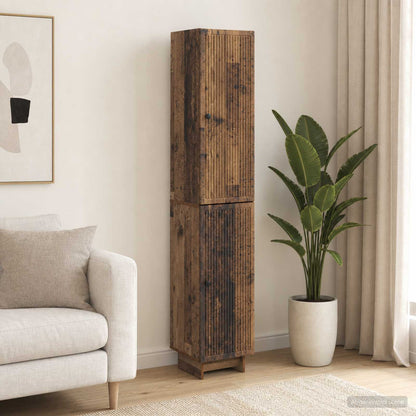 Cabinet Set 2 pcs Old Wood 34.5 x 33 x 90 cm Engineered Wood
