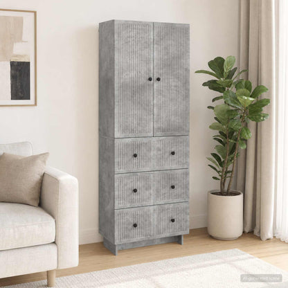 Cabinet Set 2 pcs Concrete Grey 66 x 34.5 x 90 cm
