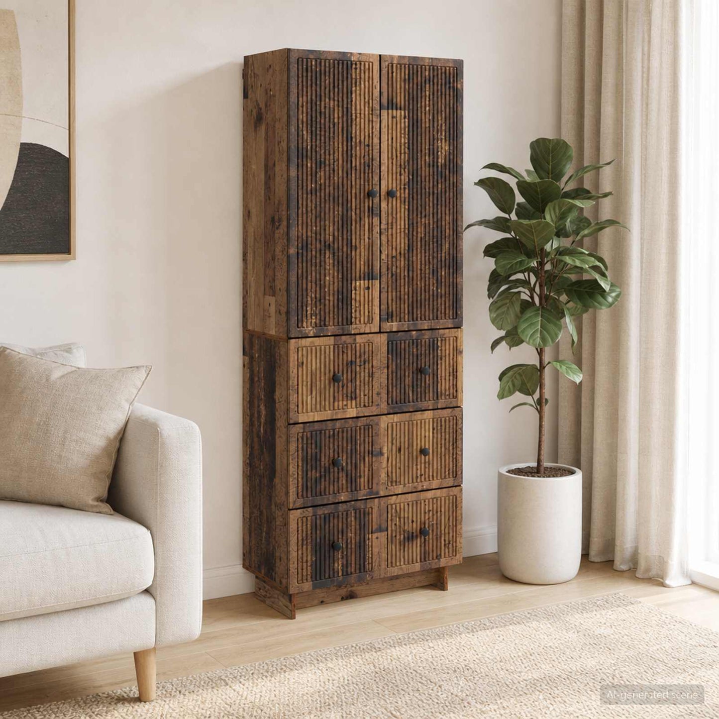 Cabinet Set 2 pcs 66 x 34.5 x 90 cm Engineered Wood