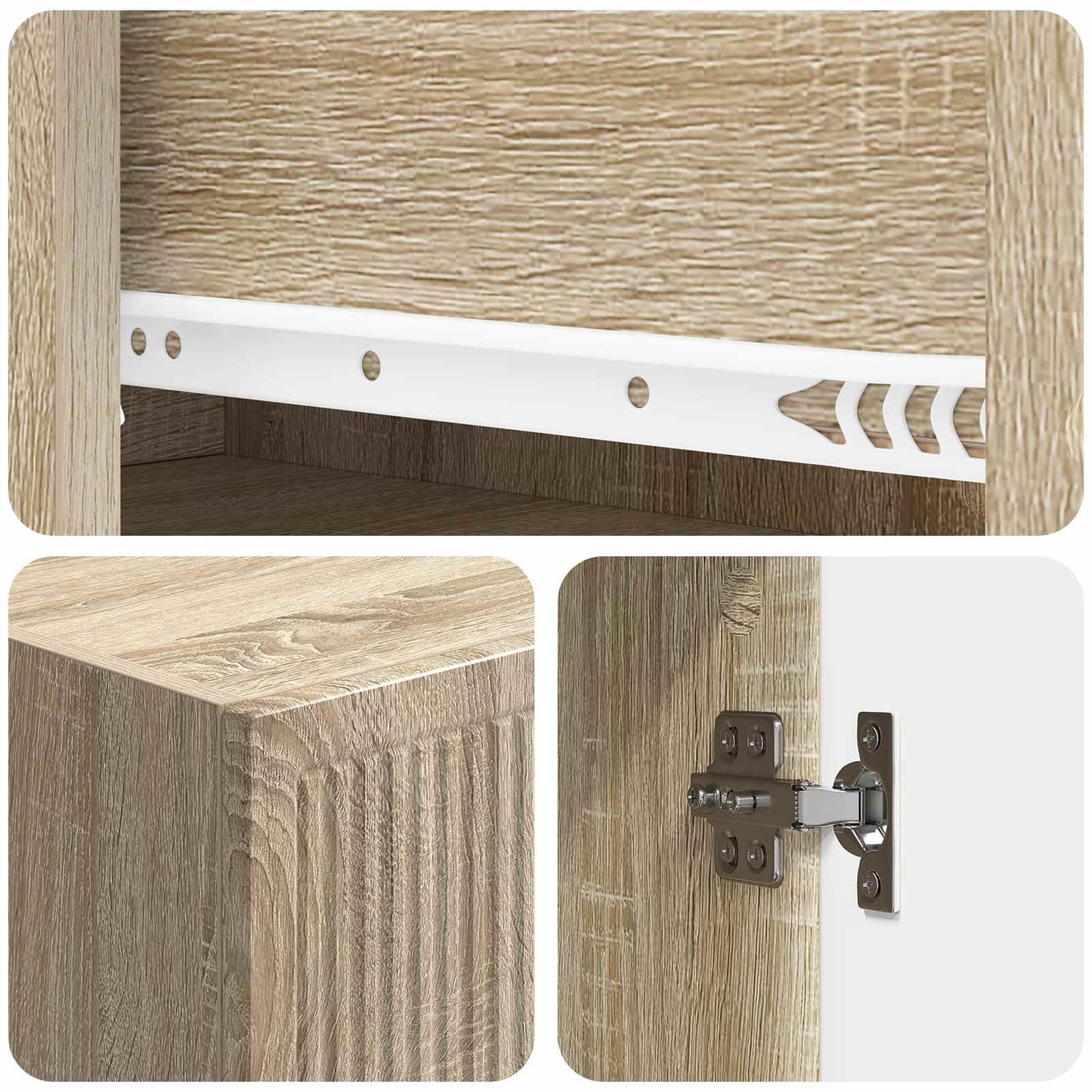 Cabinet Set 2 pcs 33 x 34.5 x 90 cm Engineered Wood