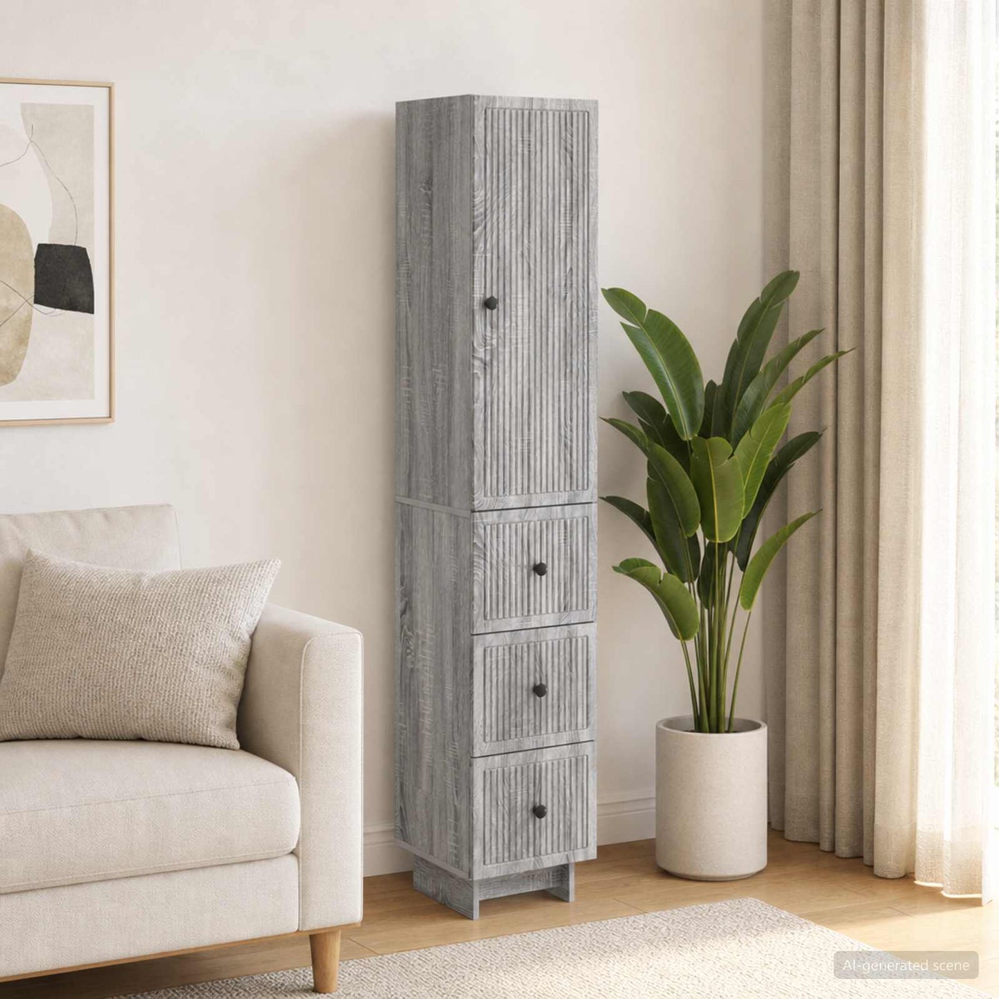 Cabinet Set 2 pcs 33 x 34.5 x 90 cm Engineered Wood