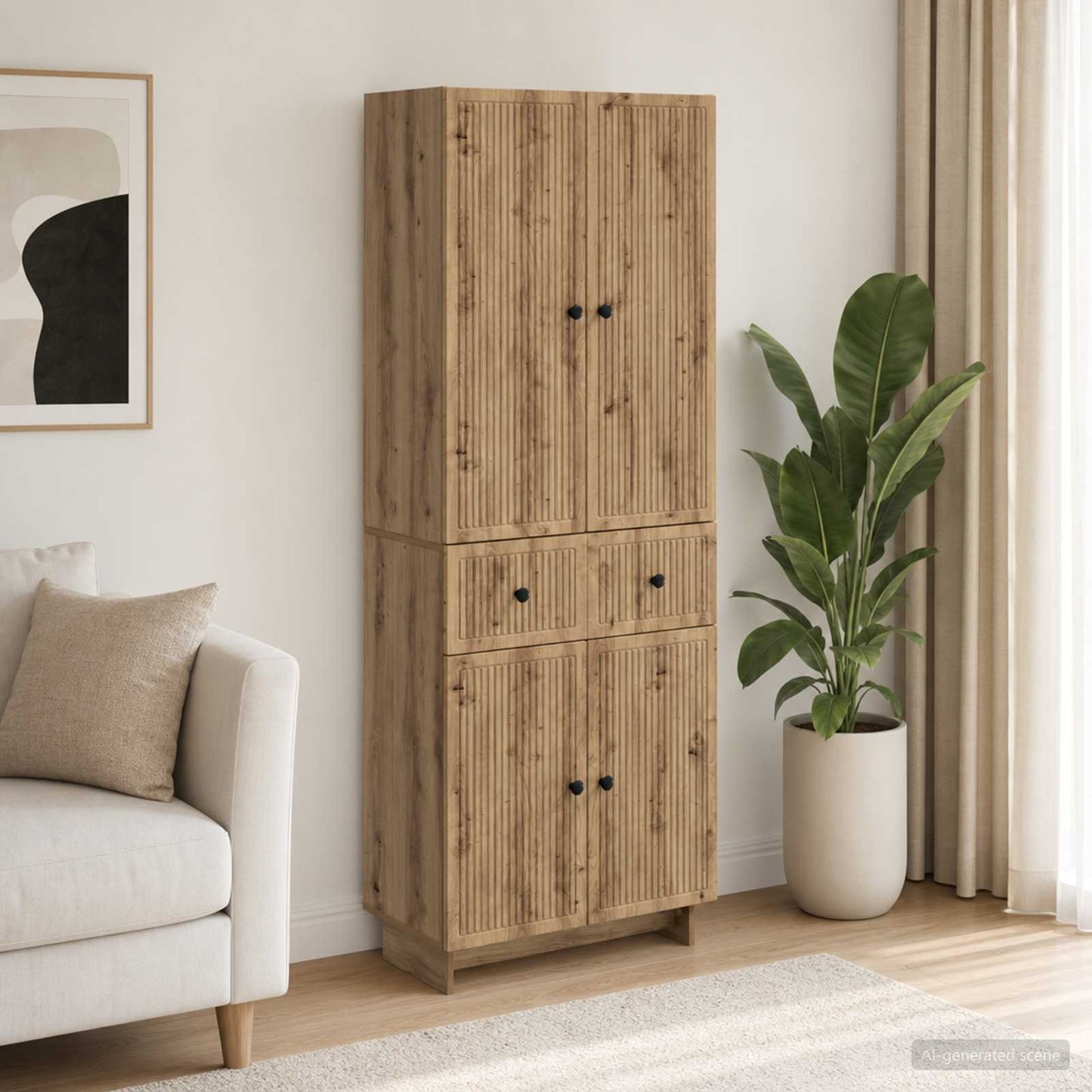 Cabinet Set 2 pcs 66 x 34.5 x 90 cm Engineered Wood
