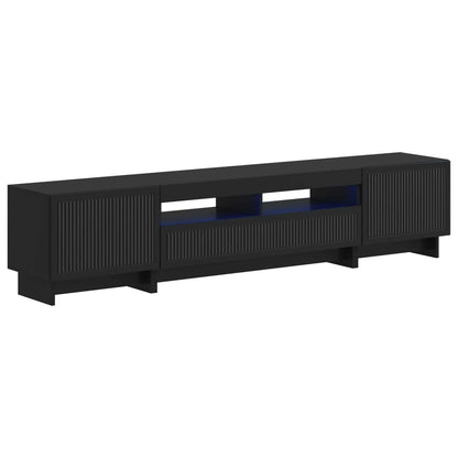 5 Piece LED TV Cabinet Black Engineered Wood