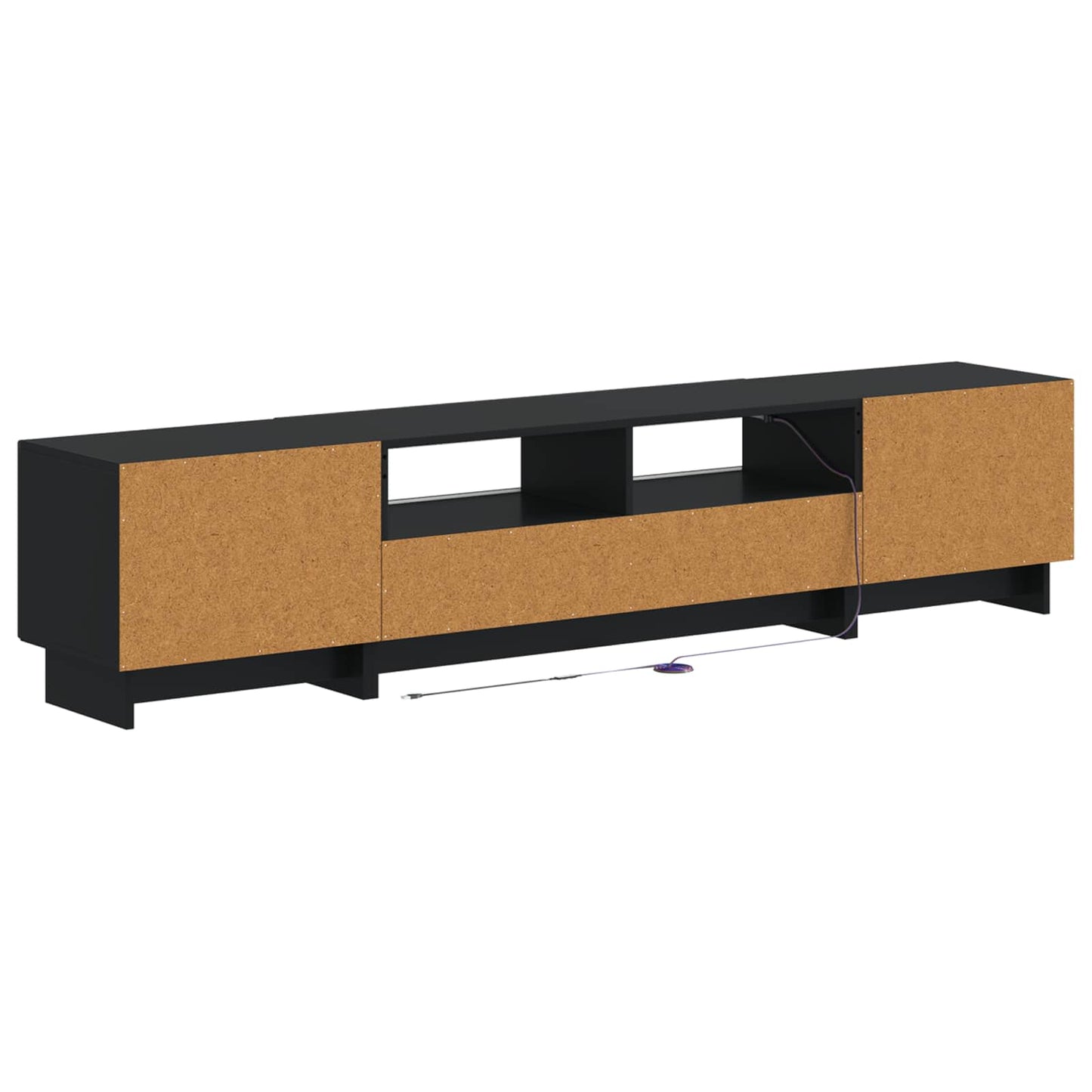 5 Piece LED TV Cabinet Black Engineered Wood