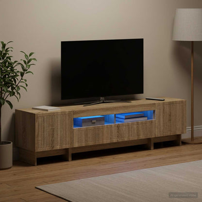 5 Piece LED TV Cabinet Sonoma Oak Engineered Wood
