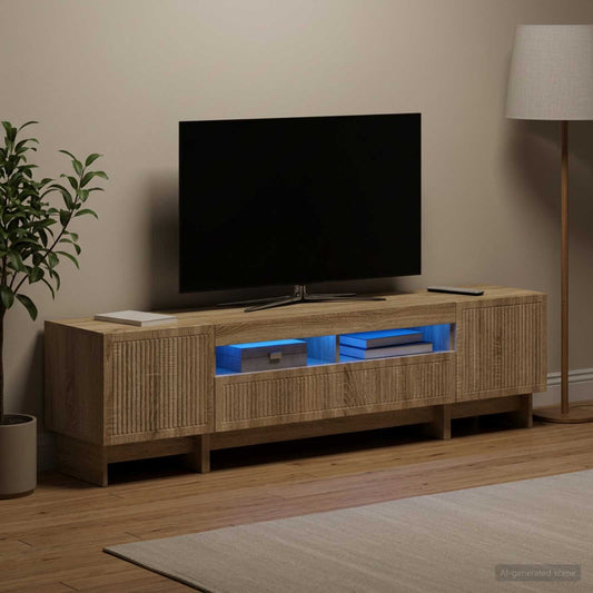 3 Piece LED TV Cabinet EDE Sonoma Oak Engineered Wood