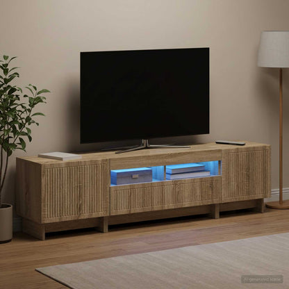 5 Piece LED TV Cabinet Sonoma Oak Engineered Wood