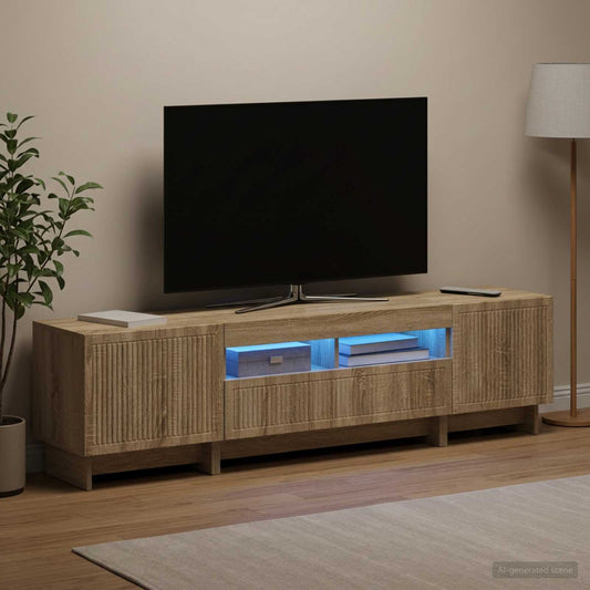 3 Piece LED TV Cabinet EDE Sonoma Oak Engineered Wood