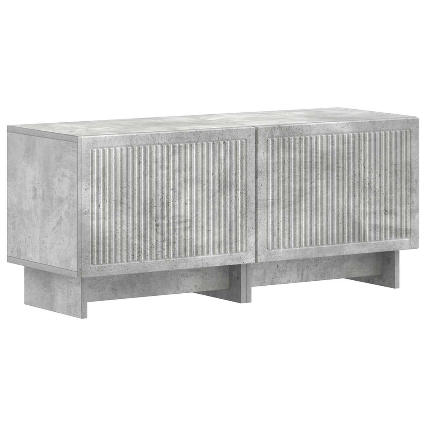 5 Piece LED TV Cabinet Concrete Grey Engineered Wood