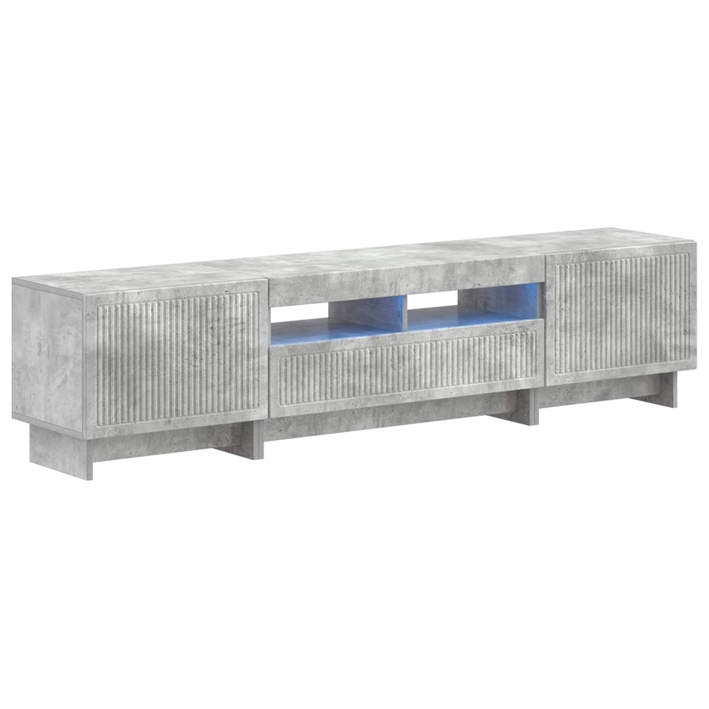 5 Piece LED TV Cabinet Concrete Grey Engineered Wood