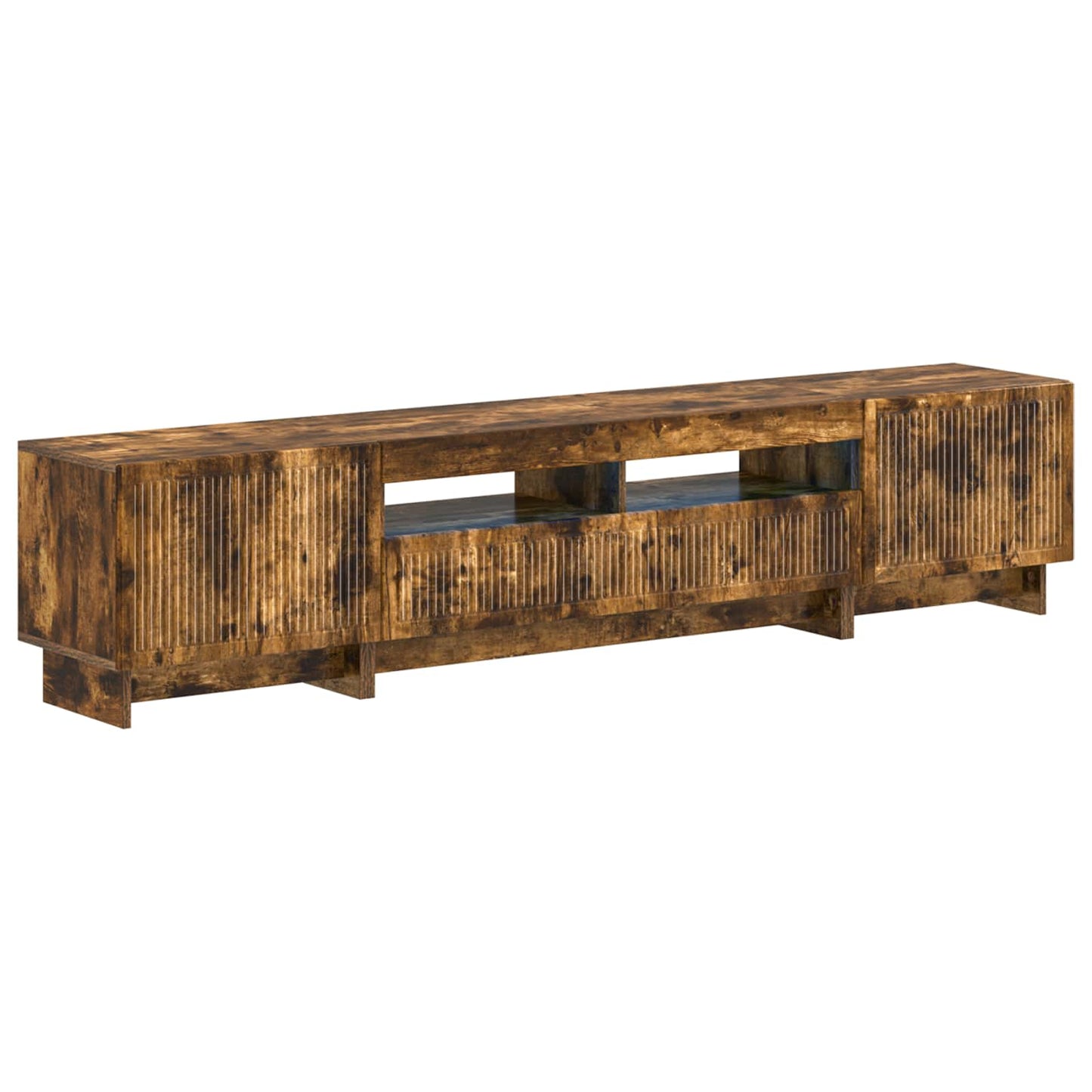 5 Piece LED TV Cabinet Smoked Oak Engineered Wood