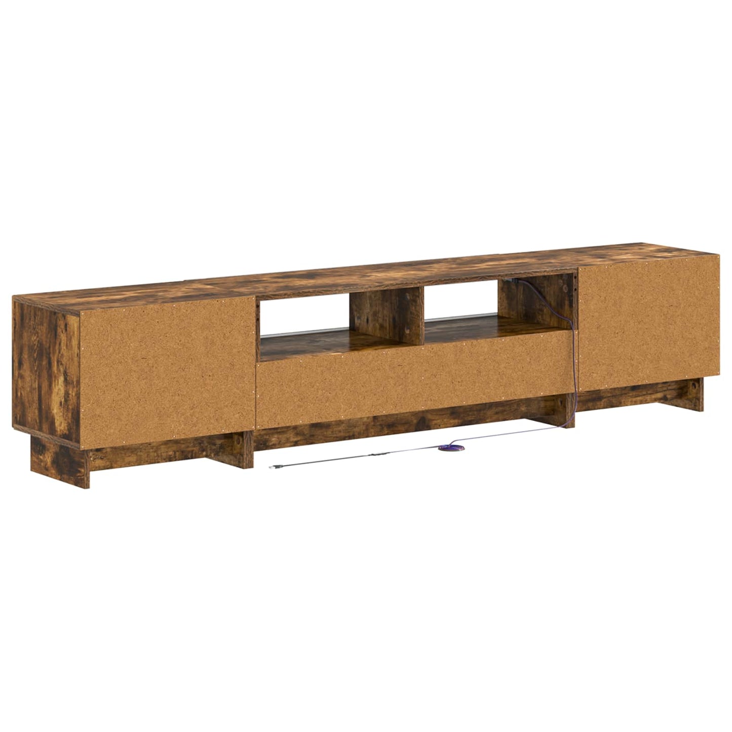 5 Piece LED TV Cabinet Smoked Oak Engineered Wood