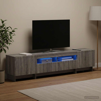 5 Piece LED TV Cabinet Grey Sonoma Engineered Wood