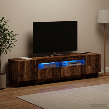 5 Piece LED TV Cabinet Old Wood Engineered Wood