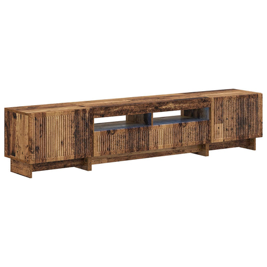 5 Piece LED TV Cabinet Old Wood Engineered Wood