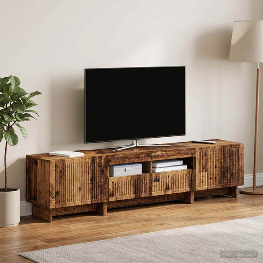 3 Piece LED TV Cabinet EDE Old Wood Engineered Wood