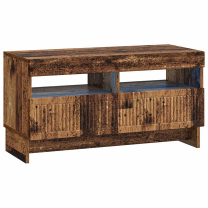 5 Piece LED TV Cabinet Old Wood Engineered Wood