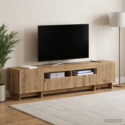 5 Piece LED TV Cabinet Artisan Oak Engineered Wood
