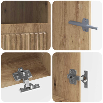5 Piece LED TV Cabinet Artisan Oak Engineered Wood