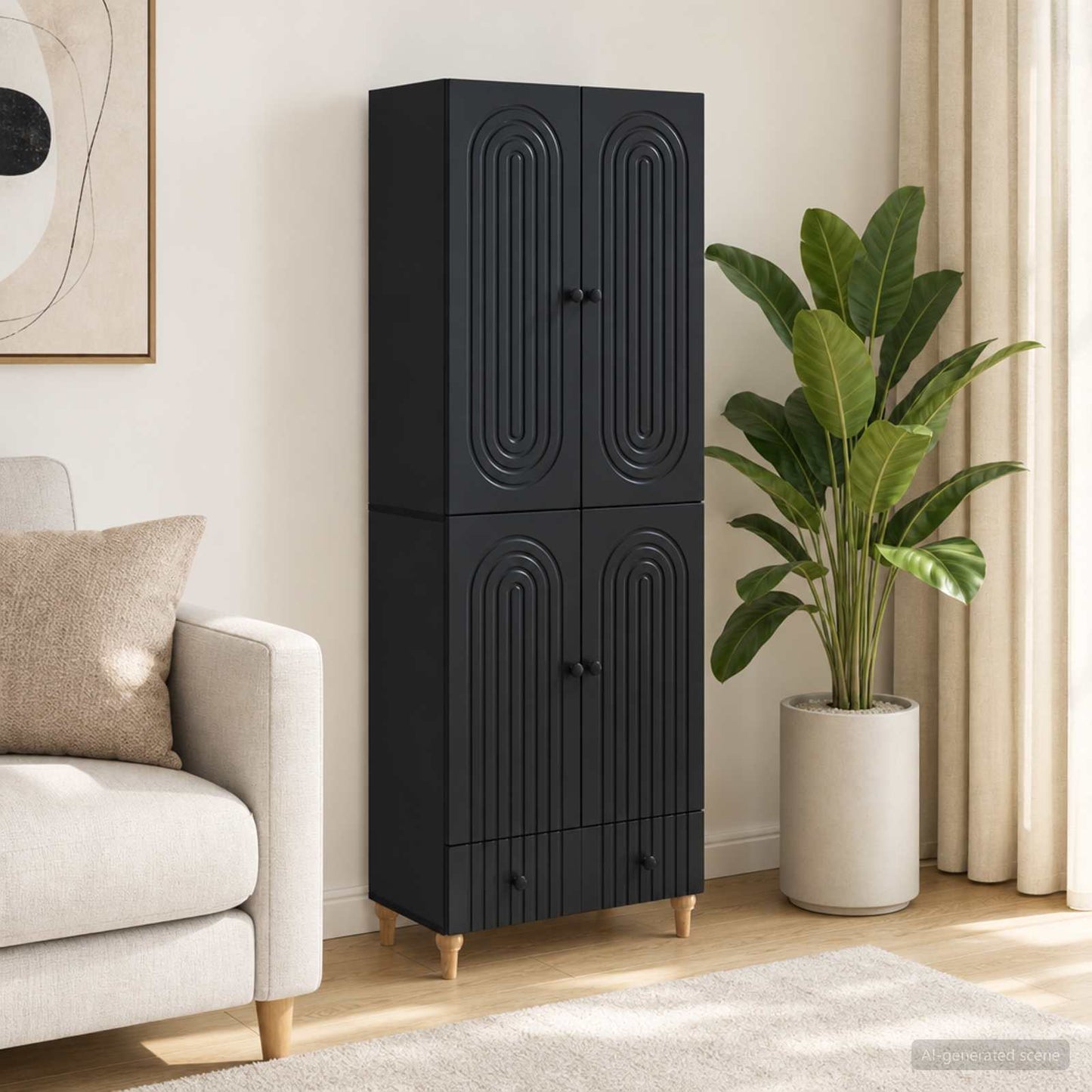 Cabinet Set 2 pcs 66 x 34.5 x 95 cm Engineered Wood