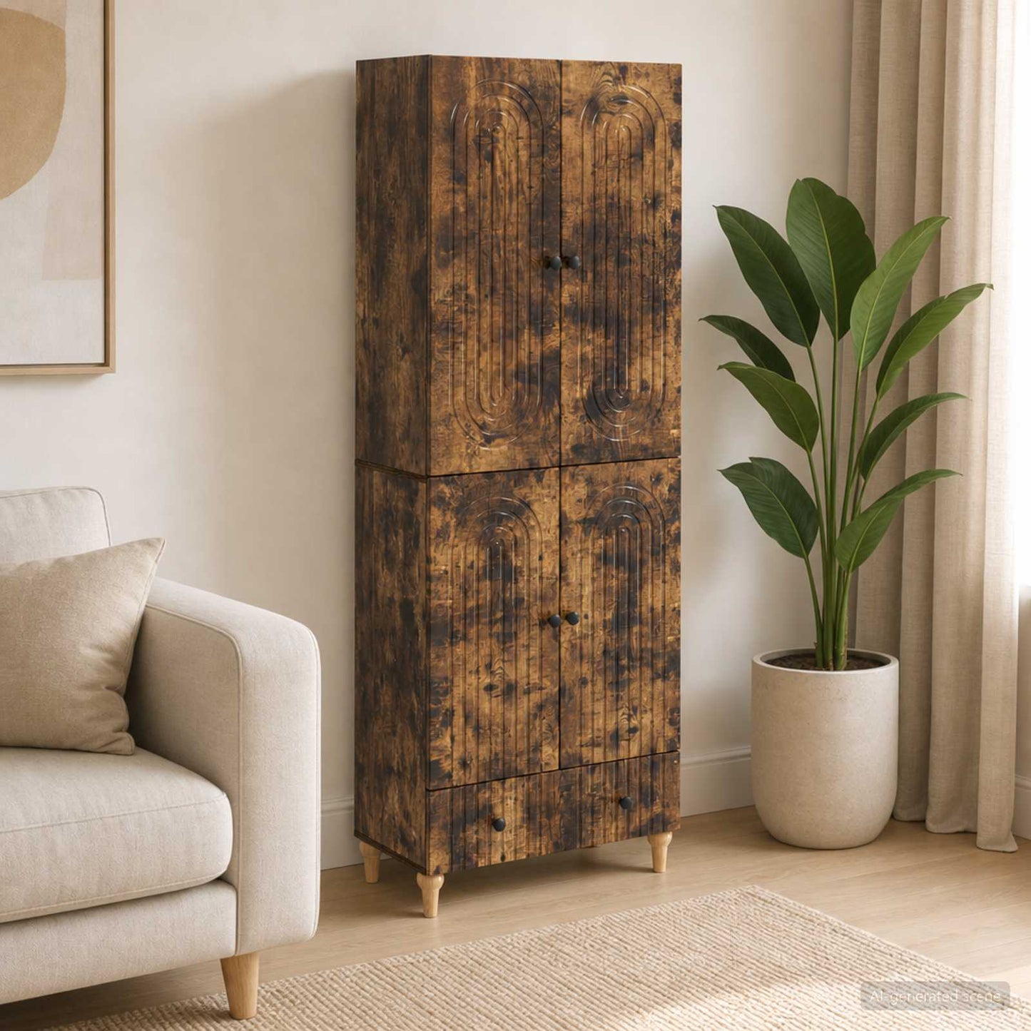 Cabinet Set 2 pcs Engineered Wood