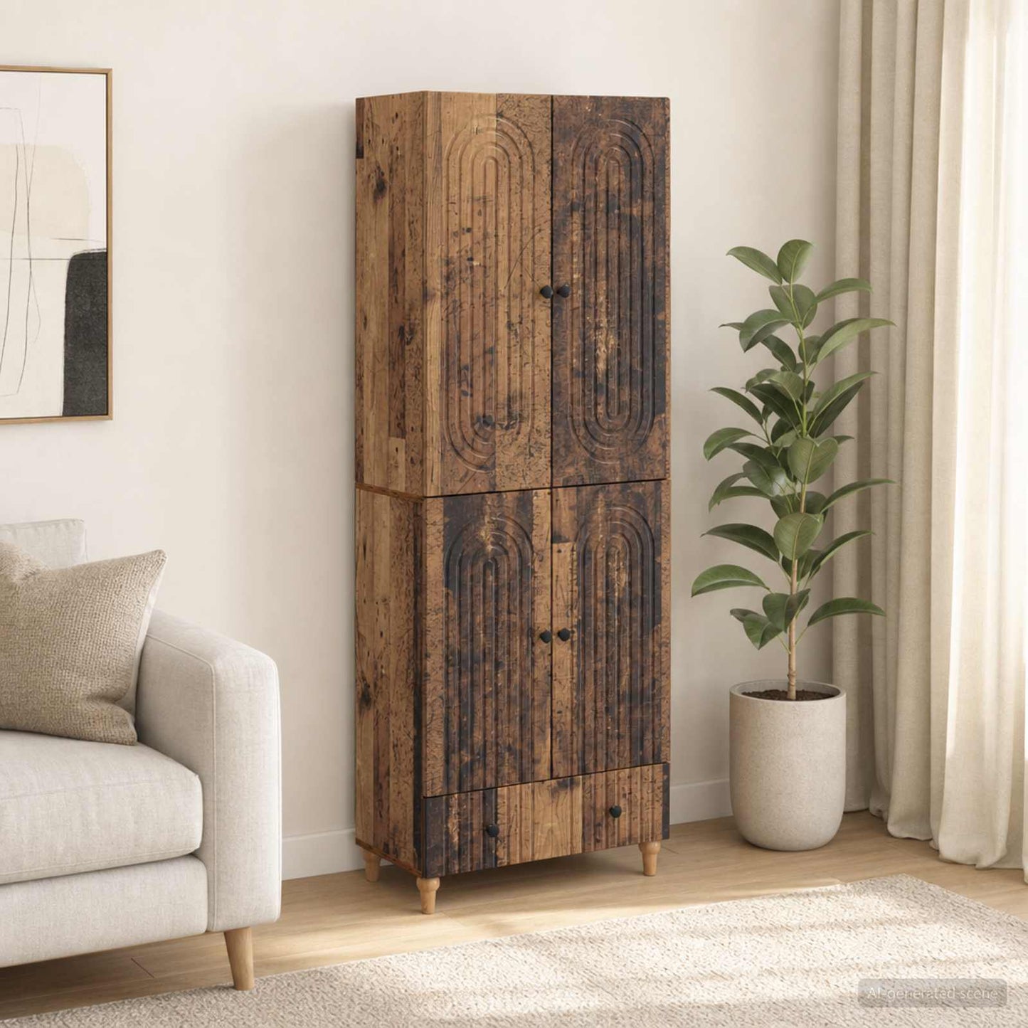 Cabinet Set 2 pcs 66 x 34.5 x 95 cm Engineered Wood