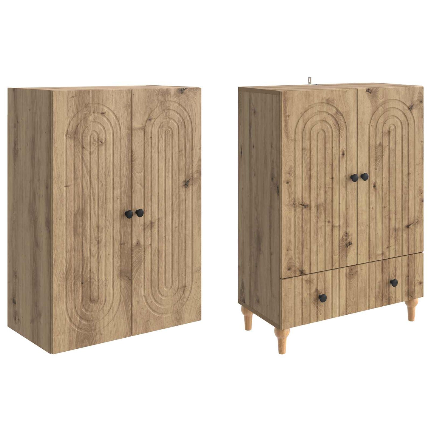 Cabinet Set 2 pcs 66 x 34.5 x 95 cm Engineered Wood