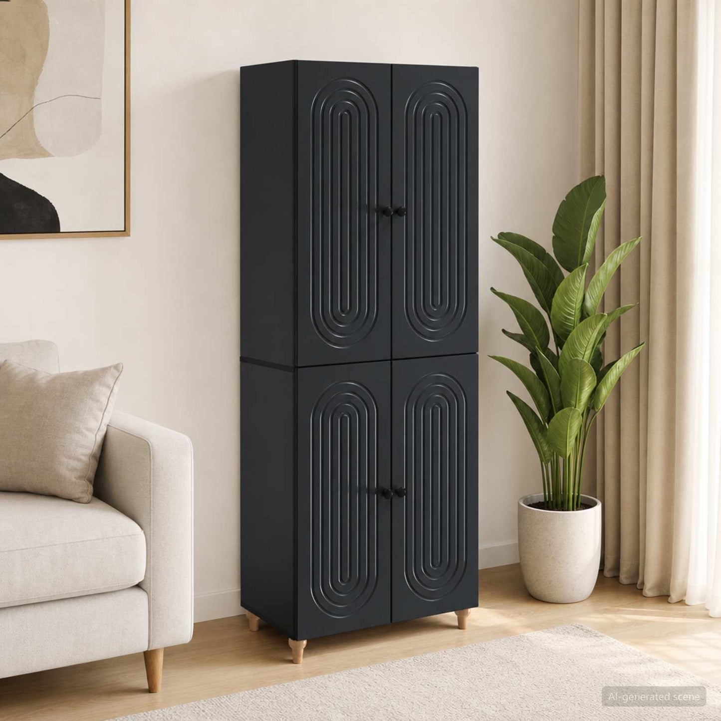 Cabinet Set 2 pcs 66 x 34.5 x 90 cm Engineered Wood