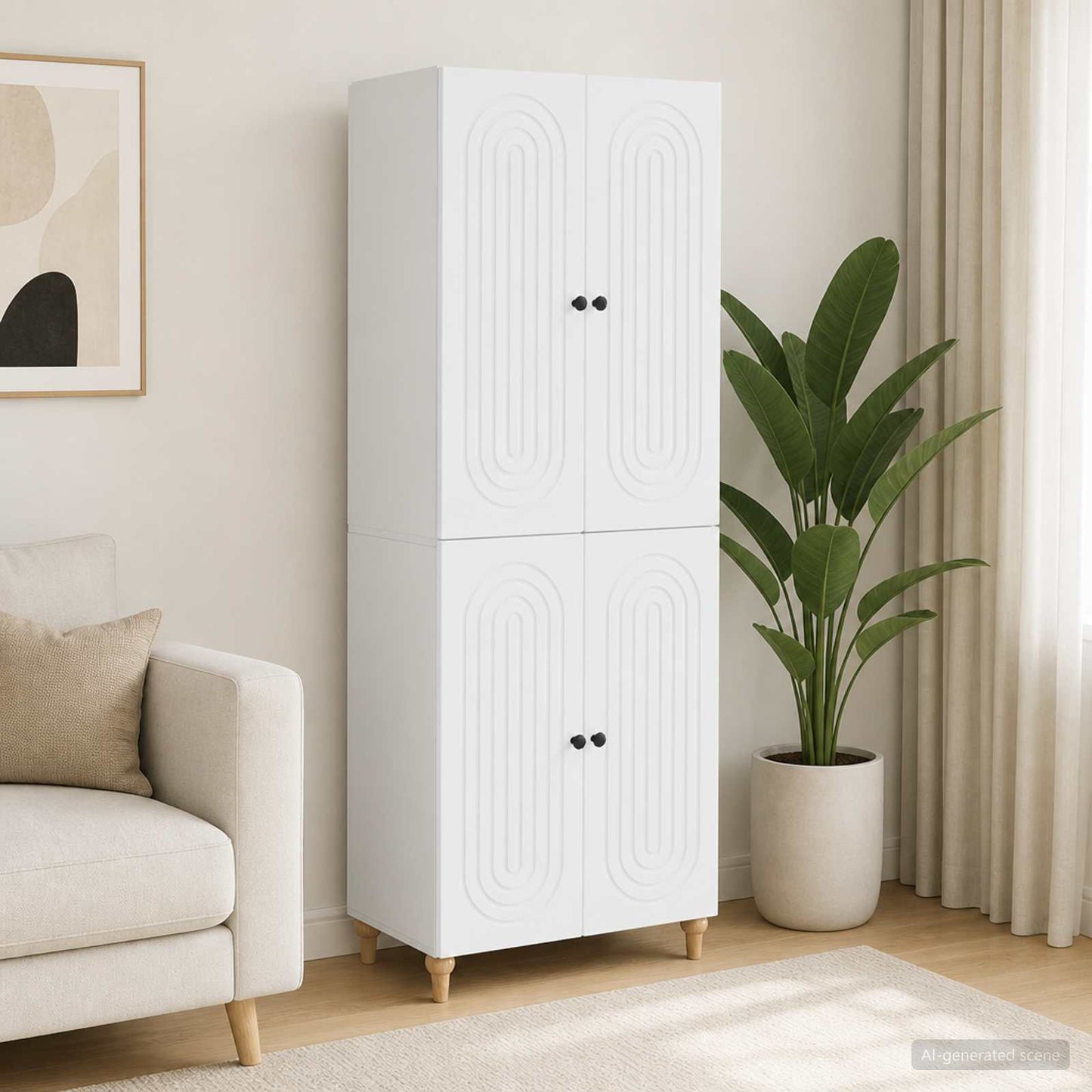Cabinet Set 2 pcs 66 x 34.5 x 90 cm Engineered Wood