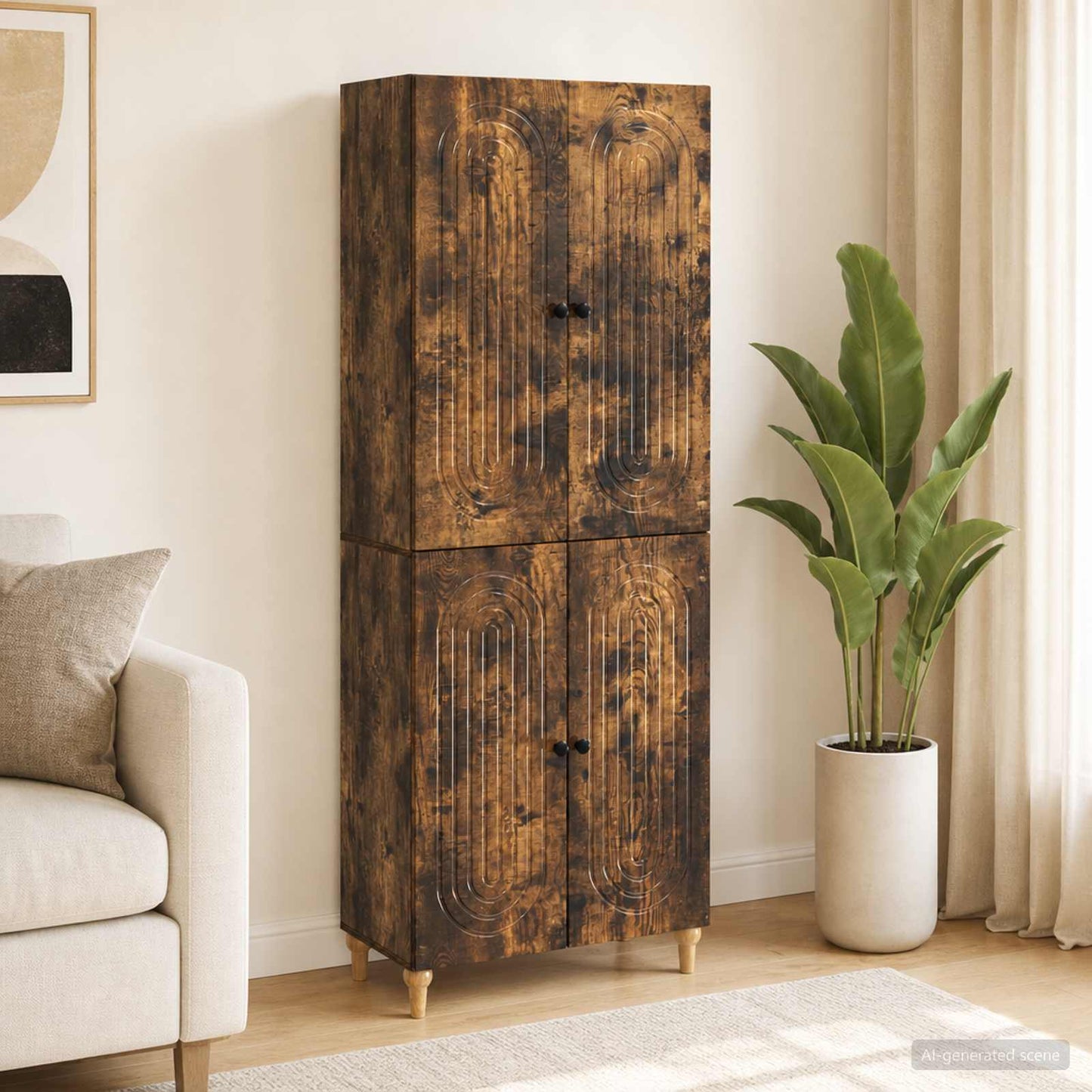 Cabinet Set 2 pcs Engineered Wood
