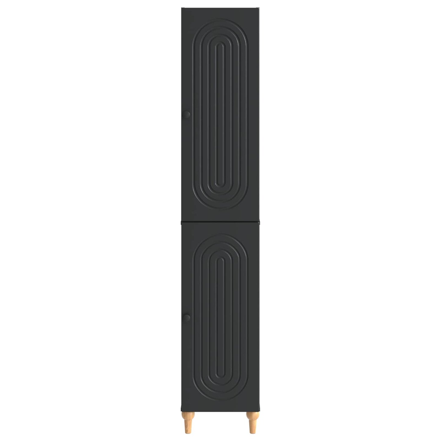 Cabinet Set 2 pcs Black Engineered Wood