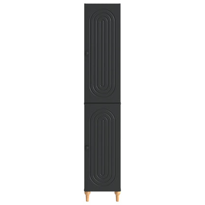 Cabinet Set 2 pcs Black Engineered Wood