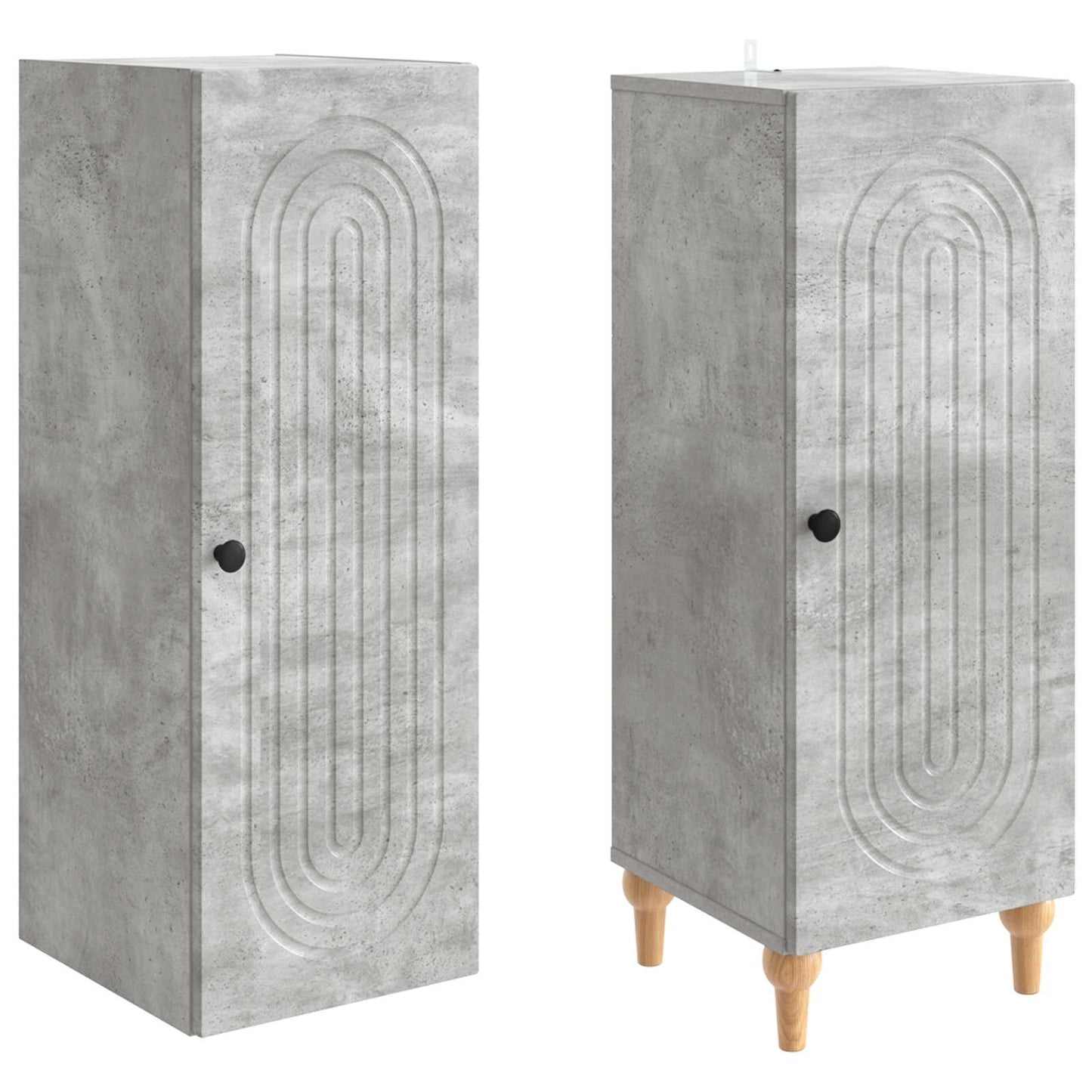 Cabinet Set 2 pcs Concrete Grey Engineered Wood