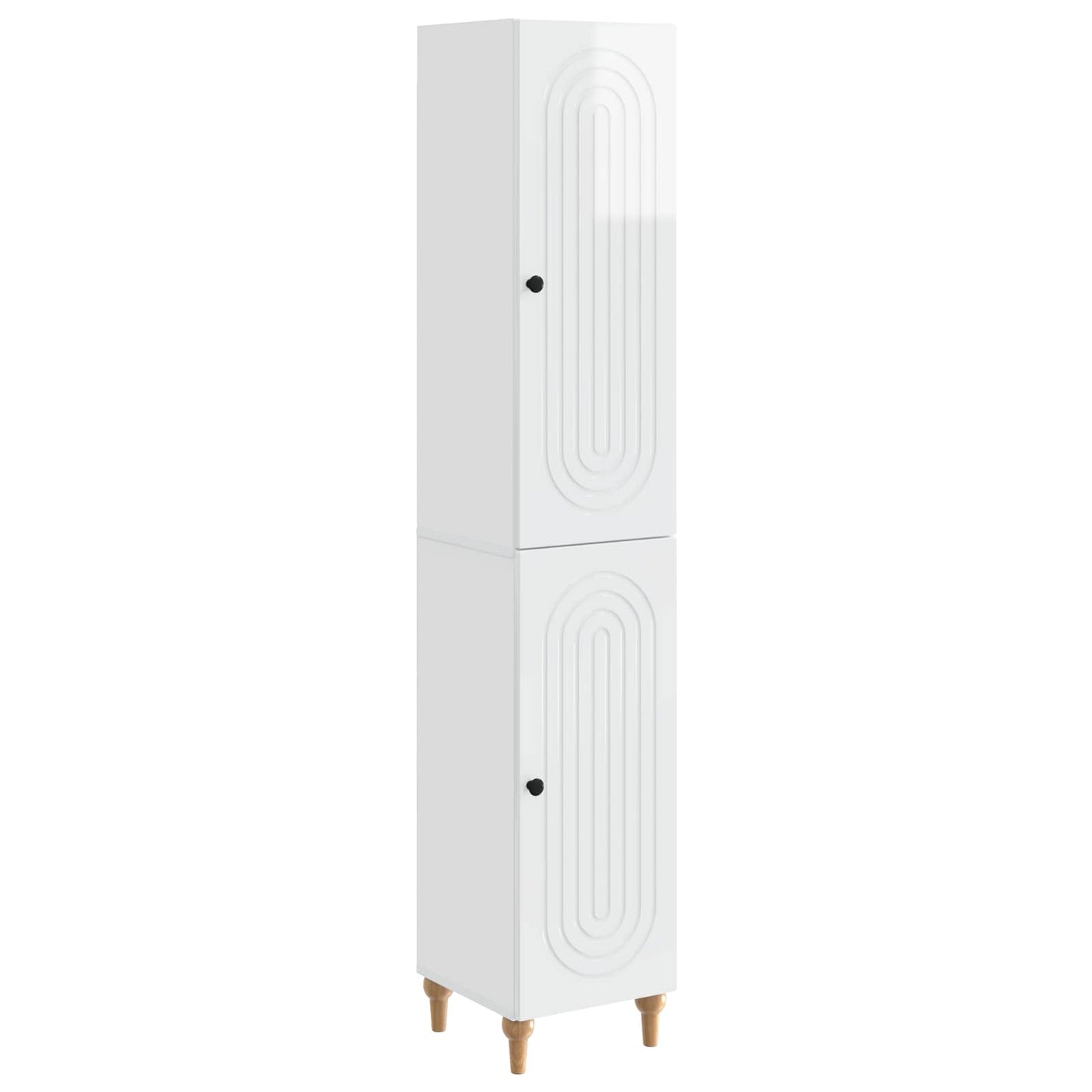 Cabinet Set 2 pcs High Gloss White Engineered Wood