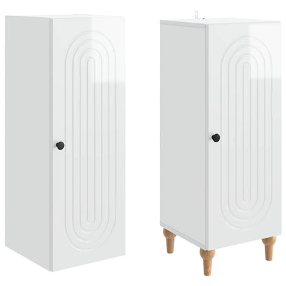 Cabinet Set 2 pcs High Gloss White Engineered Wood
